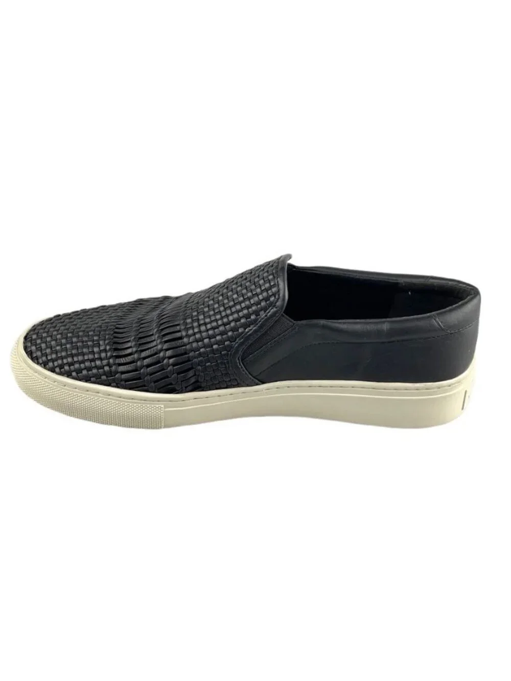 VIA SPIGA Shoes Women's Size 7 Black Woven Leather Loafer Flats